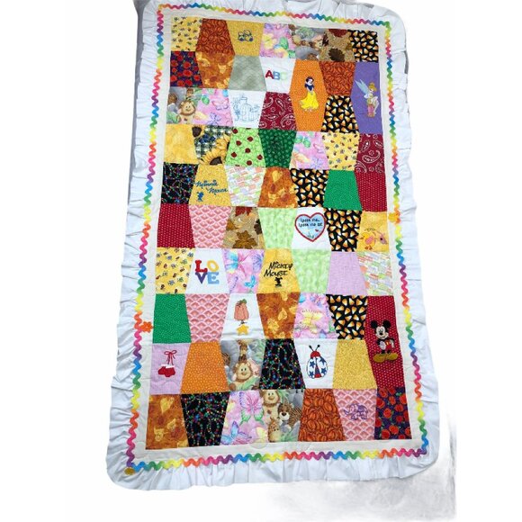 Quilt Wallhanging Embroidery Disney Characters Colorful Ruffles 4"x2.5" - Picture 10 of 11